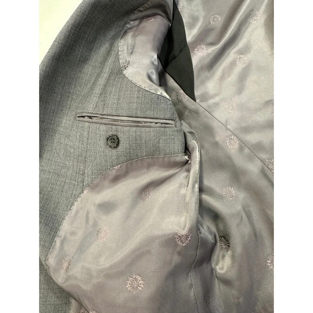 Lauren‎ Ralph Lauren Suit Jacket Mens 44R Grey 100% Wool Blazer Classic Business